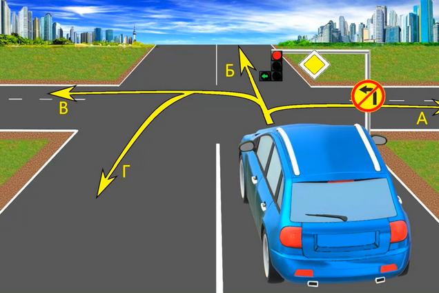 Куди проїде водій? Тест на знання ПДР