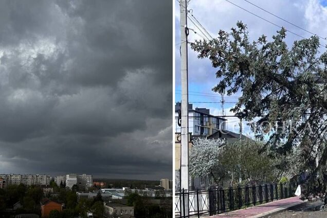 Україну накрила негода: вітер зриває дахи, у багатьох областях – дощ і сніг. Фото і відео