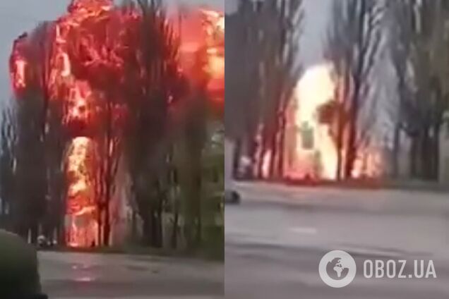 РФ атакувала АЗС на Сумщині: розгорілася масштабна пожежа. Відео