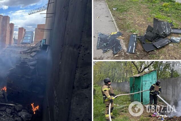 Київ атакували ворожі дрони: є влучання в будівлю і постраждалі через падіння уламків. Подробиці та фото