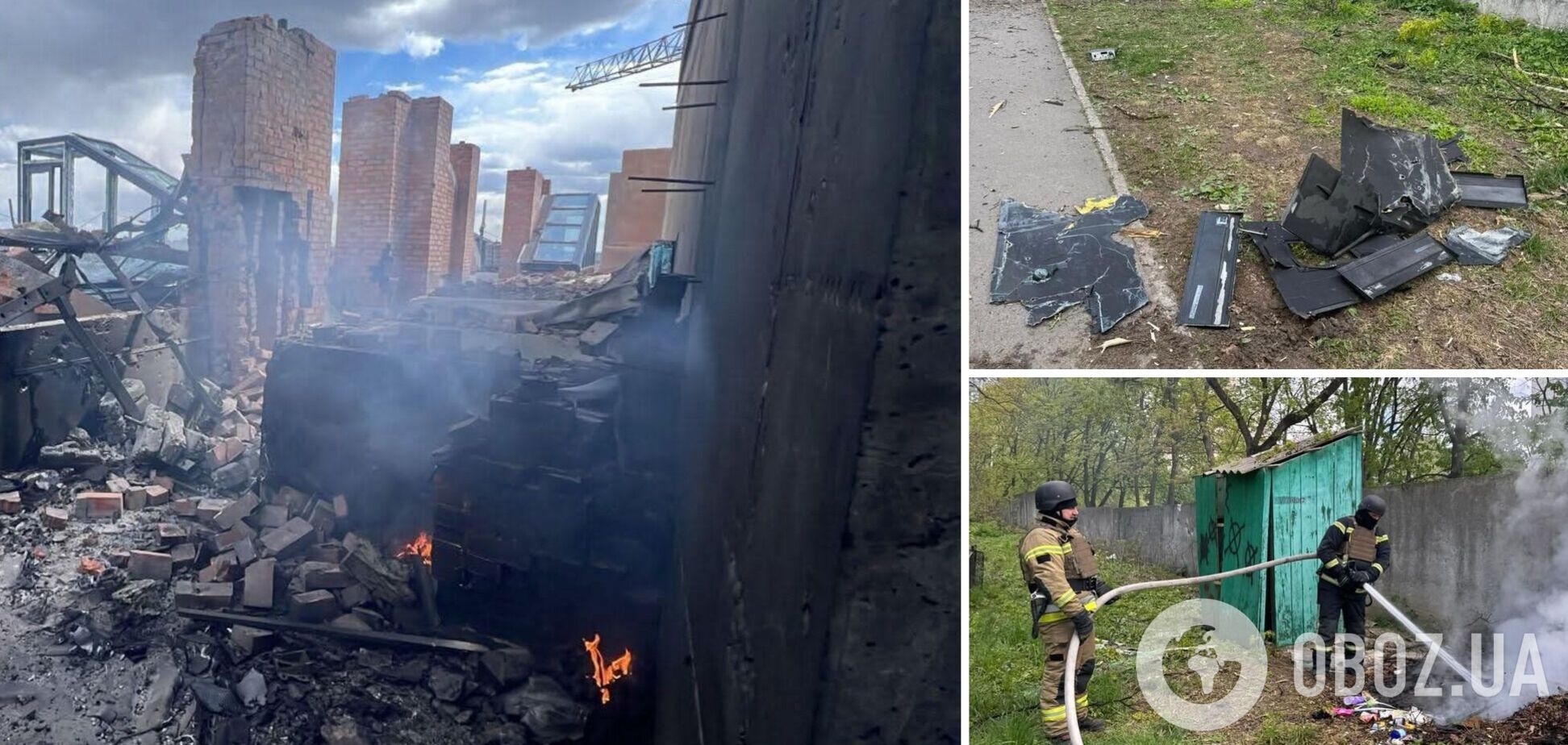 Киев атаковали вражеские дроны: есть попадания в здание и пострадавшие из-за падения обломков. Подробности и фото