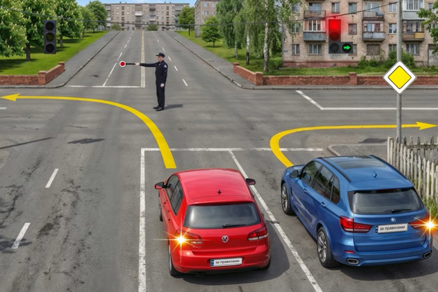 Хто може продовжити рух? Тест на знання сигналів регулювальника