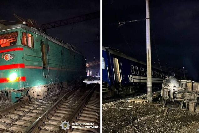 На Харьковщине грузовик столкнулся с пассажирским поездом: вагоны сошли с рельсов, есть пострадавшие. Фото