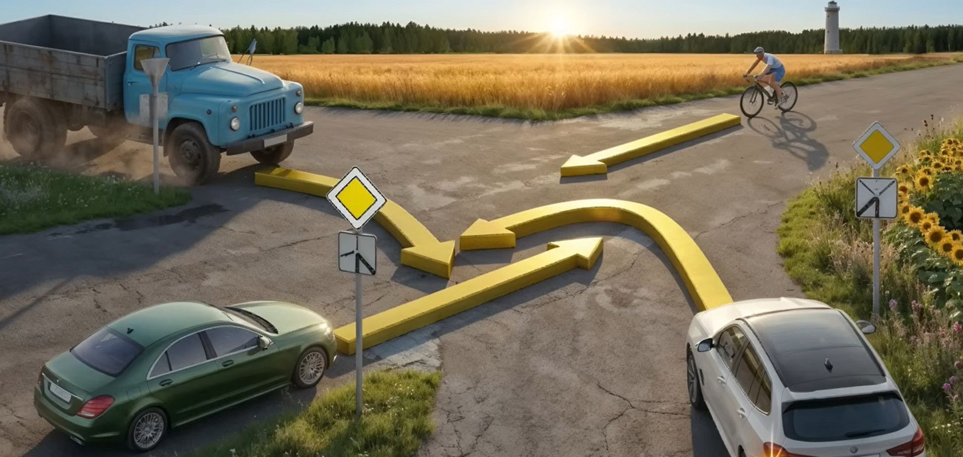 Хто проїде першим і останнім? Тест на знання ПДР