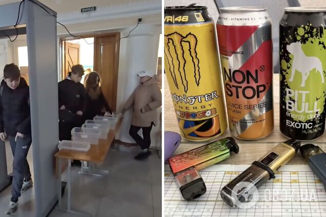 Газовий балончик, вейпи, запальнички. Директор ліцею в Луцьку показав, що вилучили в учнів за два тижні пропускного режиму: відео збурило мережу