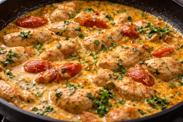 Сочная курица в сливочном соусе к макаронам: можно очень вкусно приготовить на обед