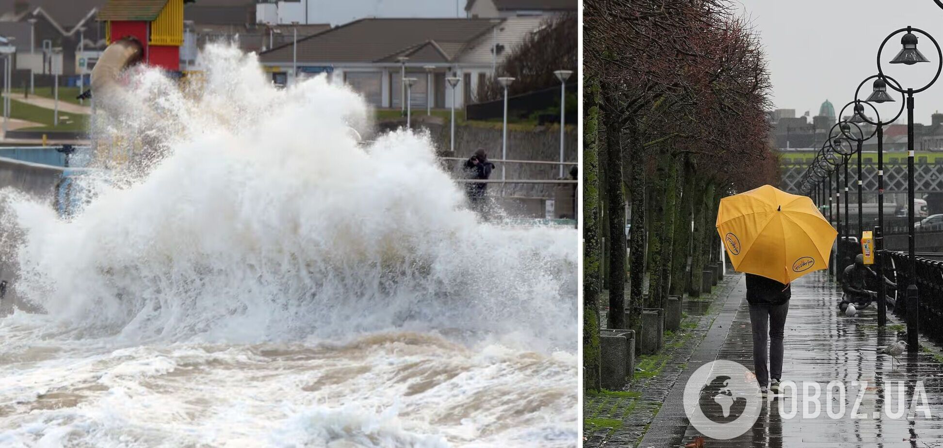 В Ірландії вирував потужний шторм: знеструмлені тисячі будинків, скасовані авіарейси. Фото