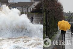В Ірландії вирував потужний шторм: знеструмлено тисячі будинків, скасовано авіарейси. Фото