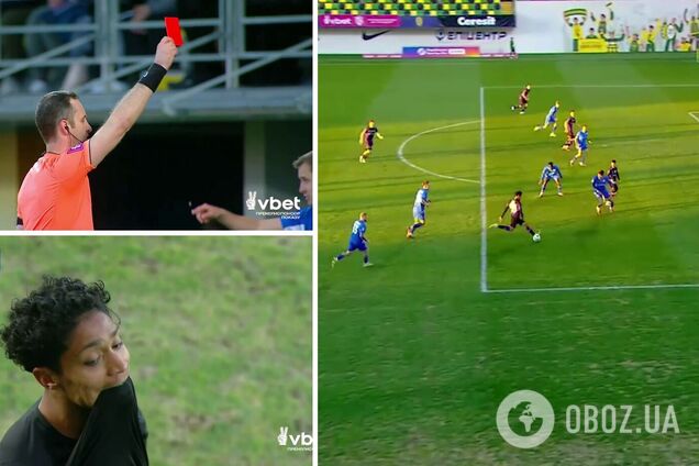 Футболіст в УПЛ забив переможний гол-шедевр і був вилучений з поля. Відео