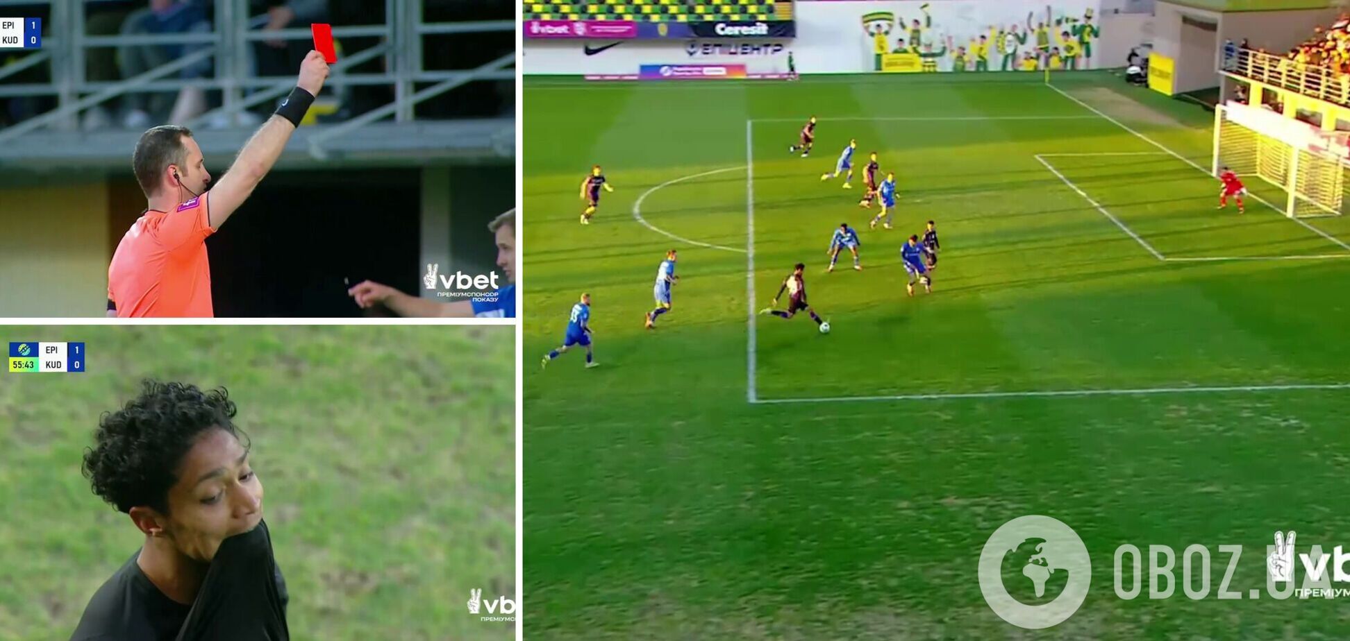 Футболист в УПЛ забил победный гол-шедевр и был удален с поля. Видео