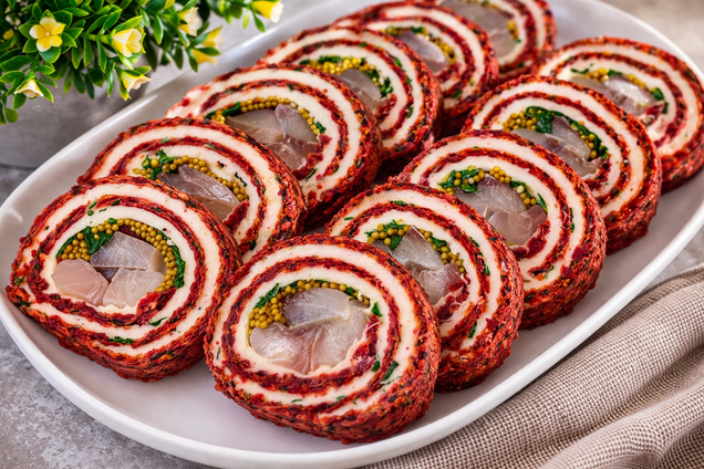 Замість звичайної 'Шуби': як приготувати смачний буряковий рулет з оселедцем