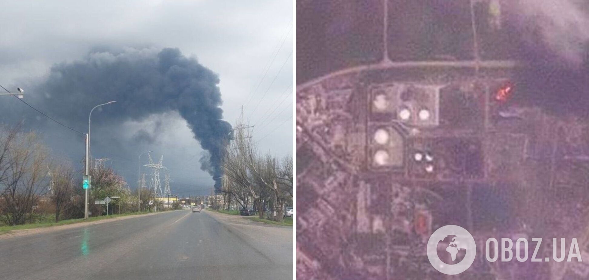 Палають нові резервуари: з'явилися супутникові фото пожежі на нафтобазі в окупованій Феодосії