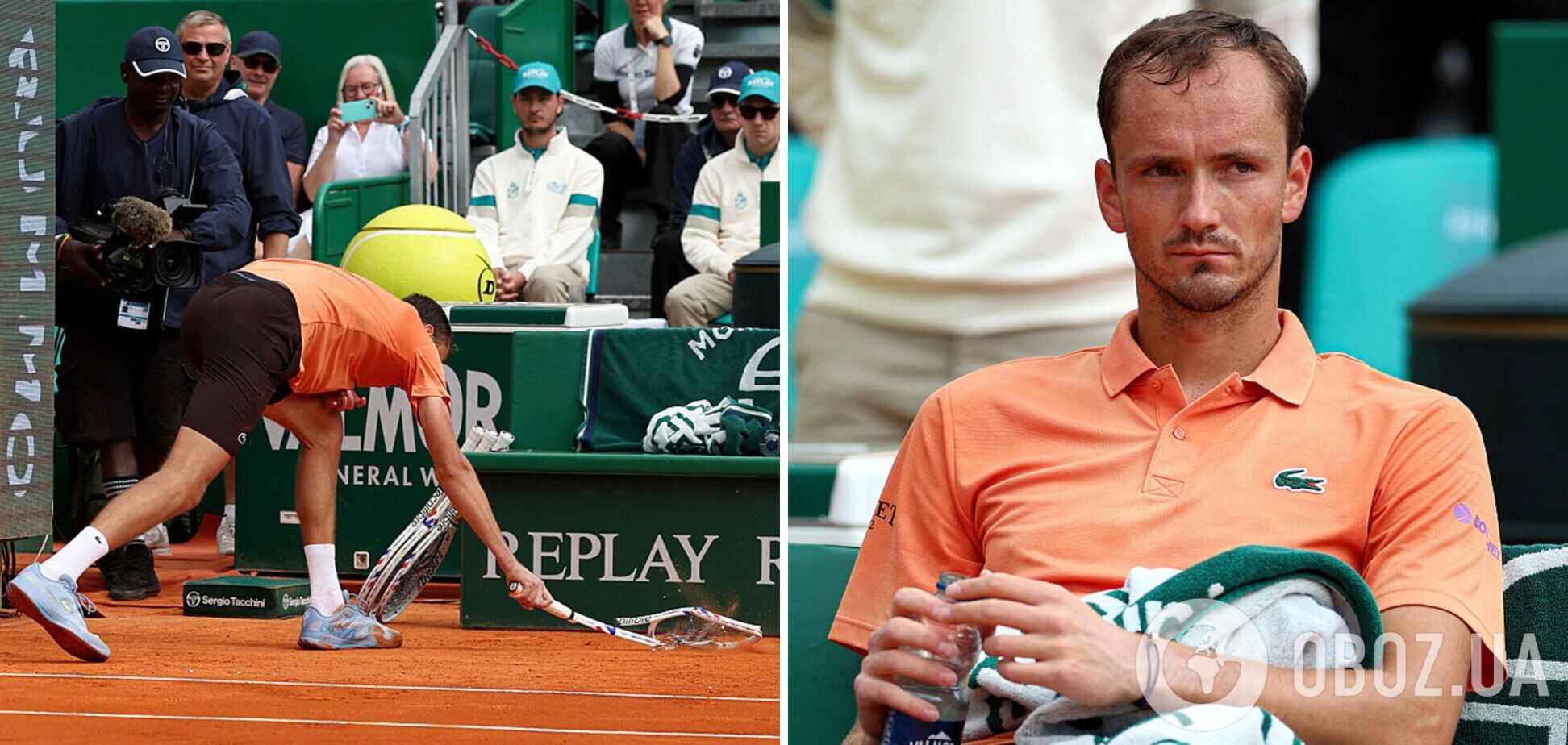 Лучший теннисист России проиграл 0:6, 0:6 и устроил истерику на супертурнире в Монако. Видео