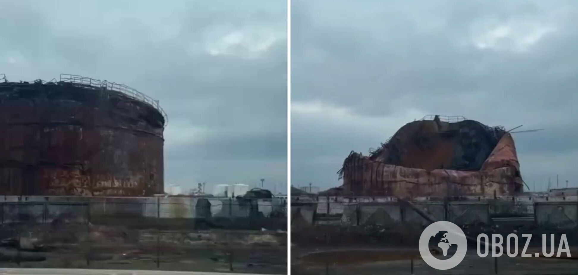 'Ни хр*на себе!' Россияне показали, как выглядит нефтебаза в оккупированной Феодосии после атаки дронов. Видео