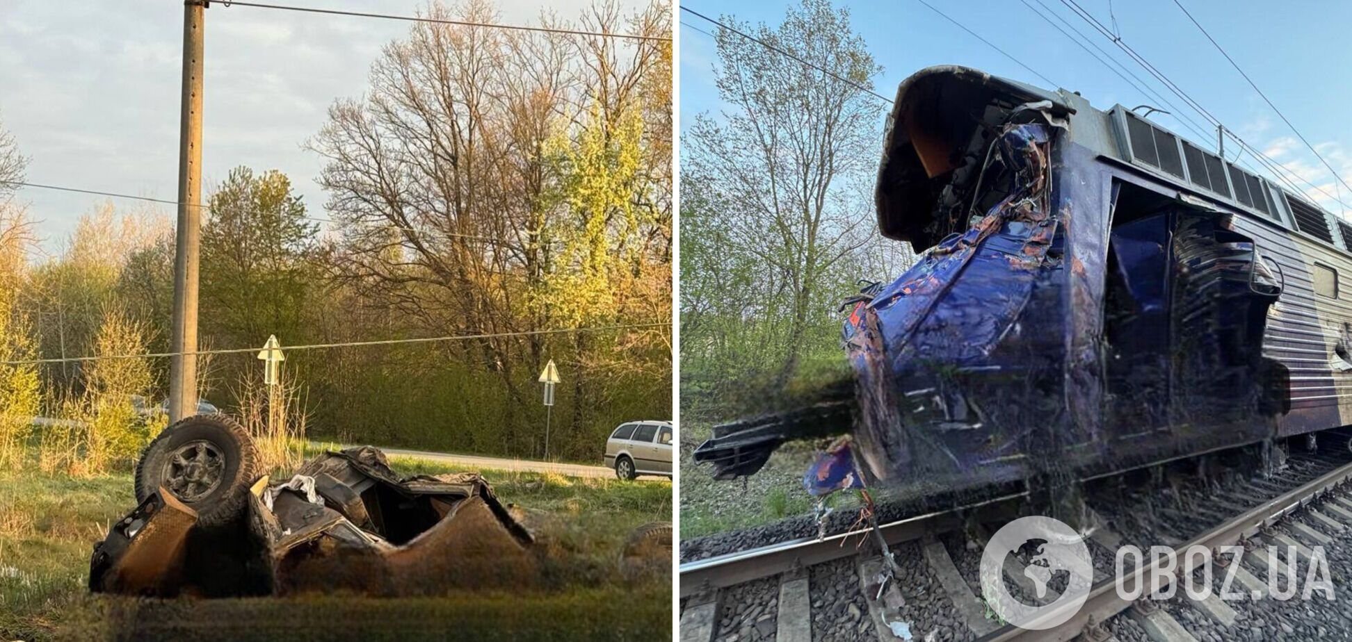 Потяг Київ-Ужгород зійшов з рейок після зіткнення з автокраном: є загиблі і постраждалий. Фото і відео