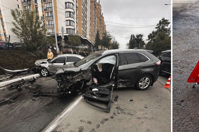 Под Киевом пьяный водитель выехал на встречную полосу и устроил массовое ДТП: есть пострадавшие. Фото