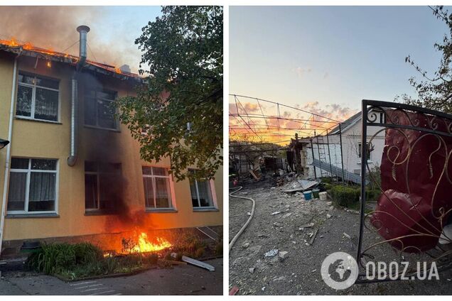 На Киевщине в результате вражеской атаки повреждены дома и детсад: произошел пожар. Фото