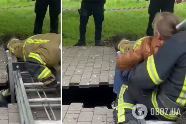 В Одесі 10-річна дівчинка провалилася під тротуарну плитку: рятувальники встигли вчасно. Фото і відео