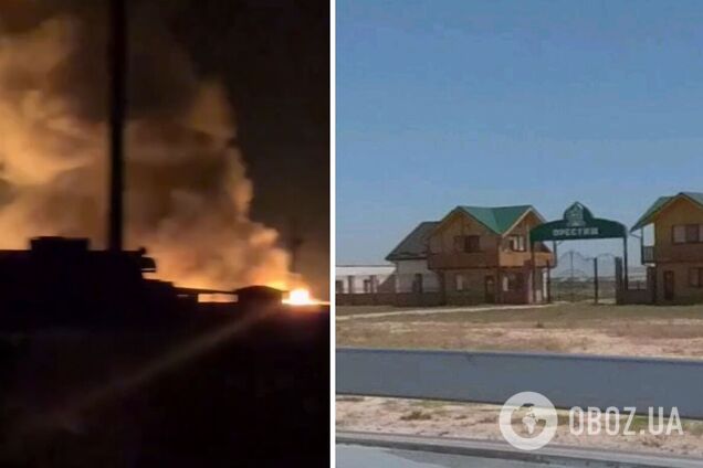 В окупованому Генічеську палає база відпочинку, де ховалися окупанти: прилетіло шість ударних БпЛА