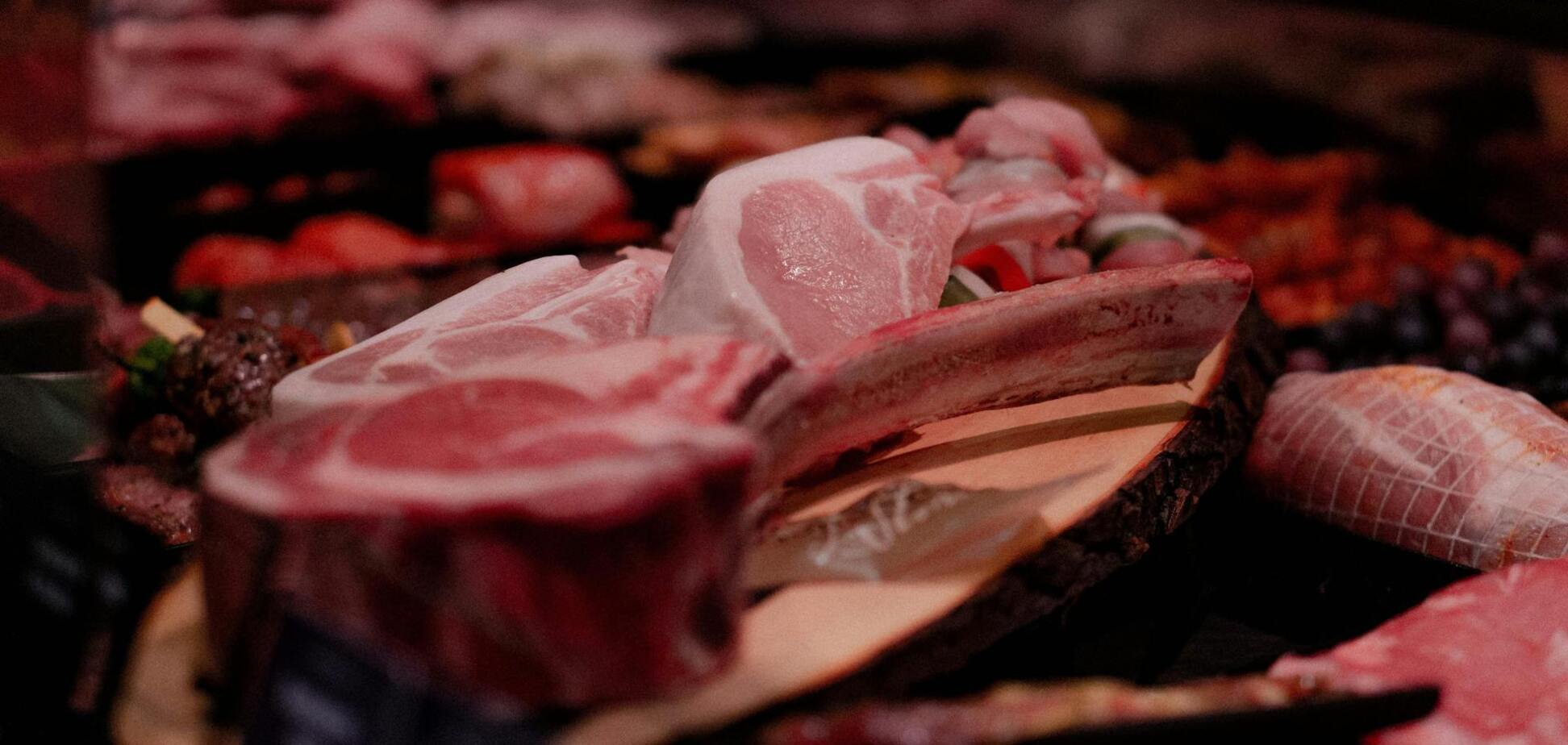 Иллюстрация - мясной отдел в супермаркете