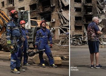 Уничтожен целый подъезд пятиэтажки: в Киеве завершили аварийно-восстановительные работы на месте одного из российских ударов. Фото