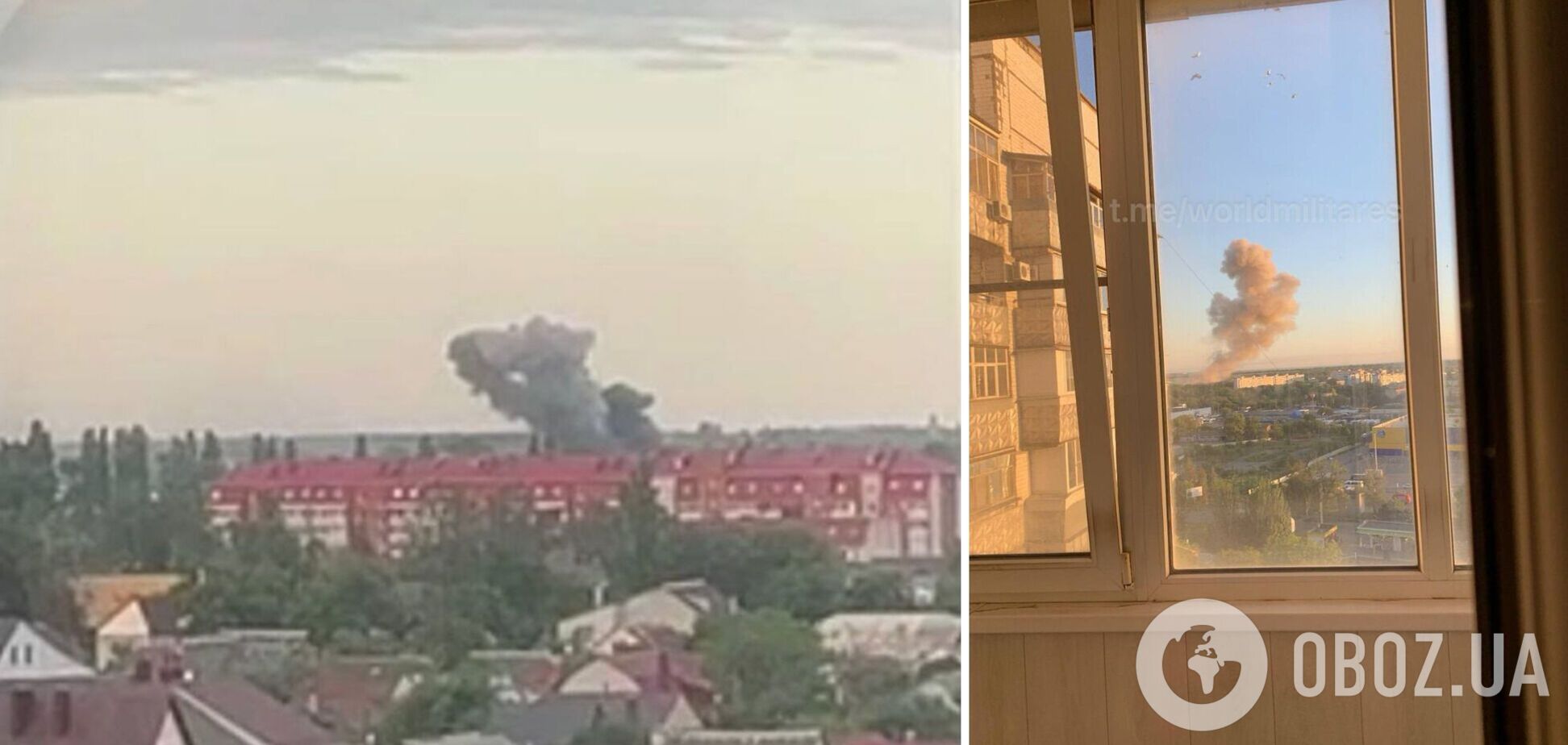 Под прицелом были авиабаза и авиаремонтный завод: в Таганроге и Воронеже прогремели взрывы, поднялся дым. Фото и видео