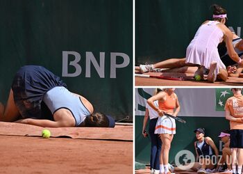 Теннисистка в матче Roland Garros влетела в стену и отказалась играть против украинок. Видео