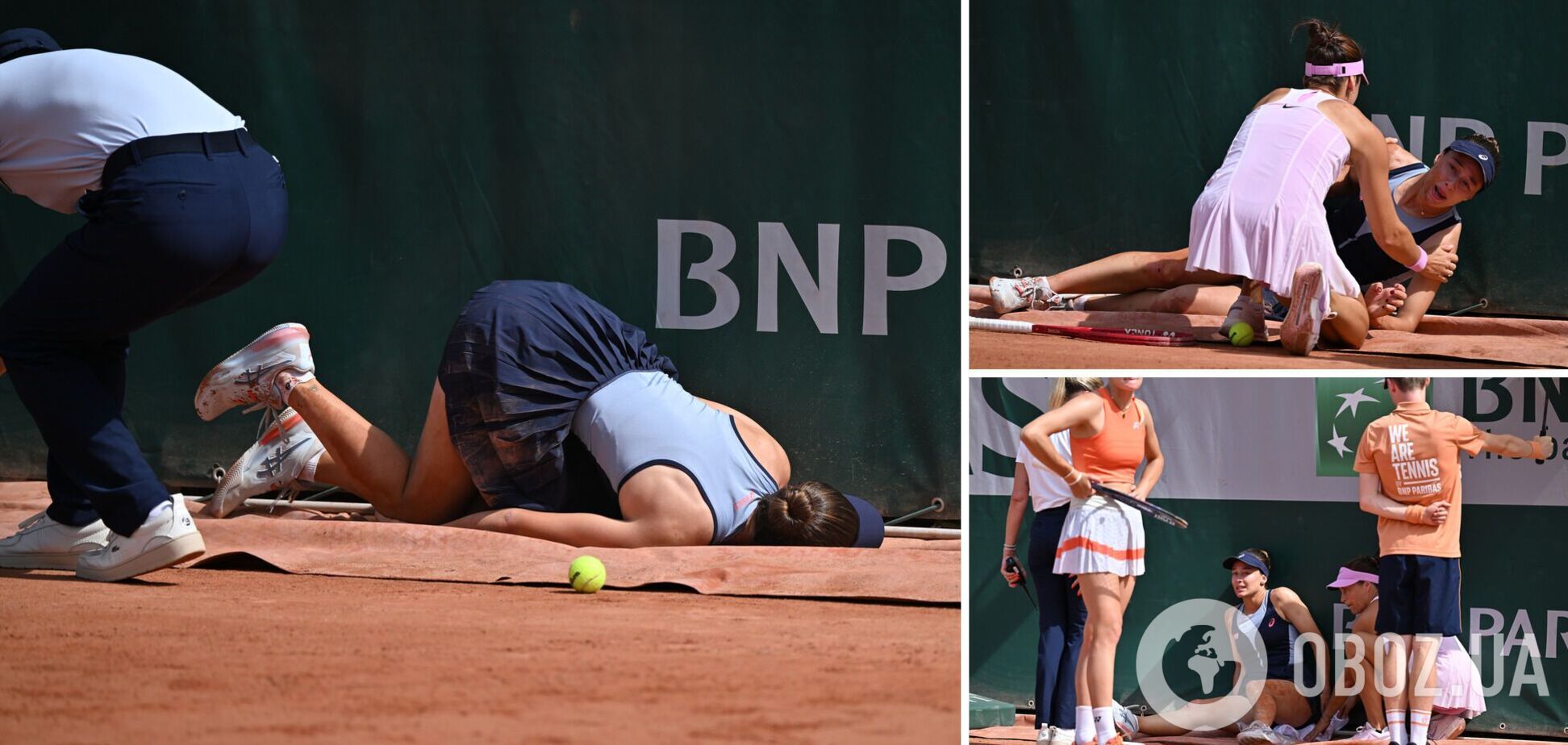 Тенісистка в матчі Roland Garros влетіла в стіну і відмовилася грати проти українок. Відео