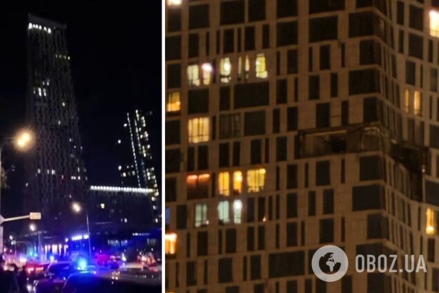 БпЛА в Москве якобы 'врезался' в многоэтажку: жильцов эвакуировали. Фото и видео