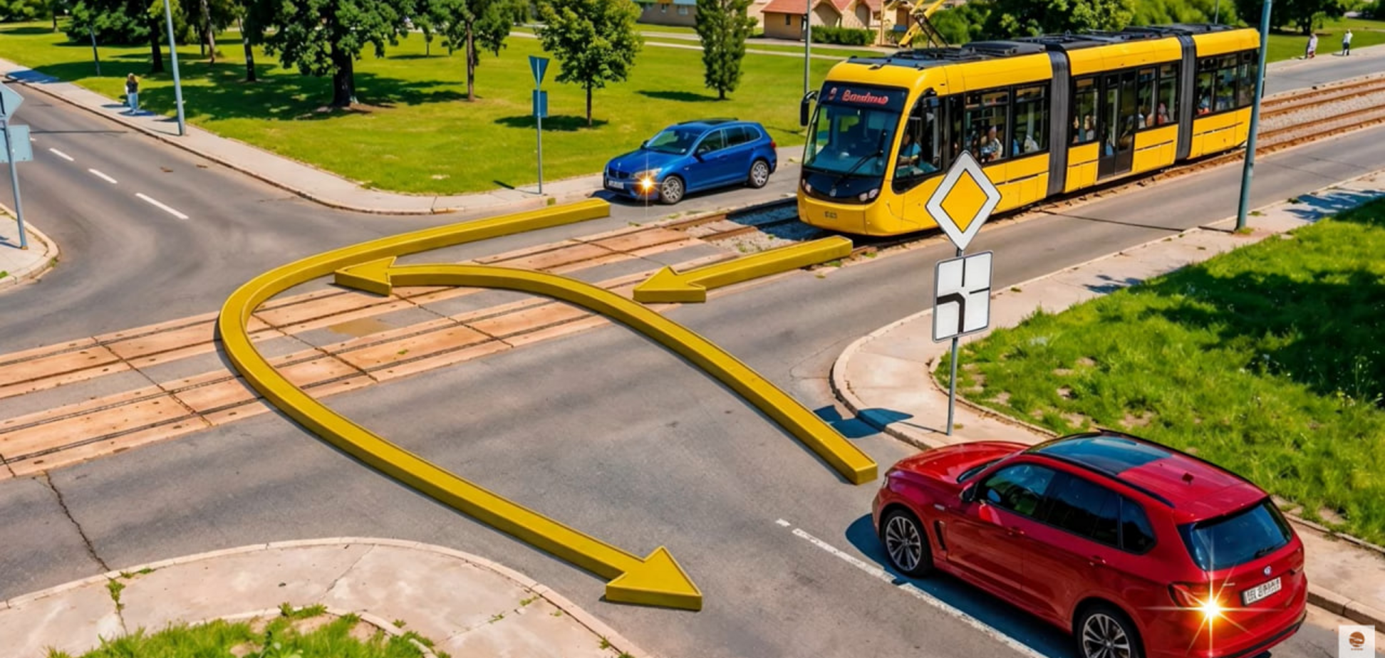 В якому порядку транспортні засоби проїдуть перехрестя? Завдання з ПДР