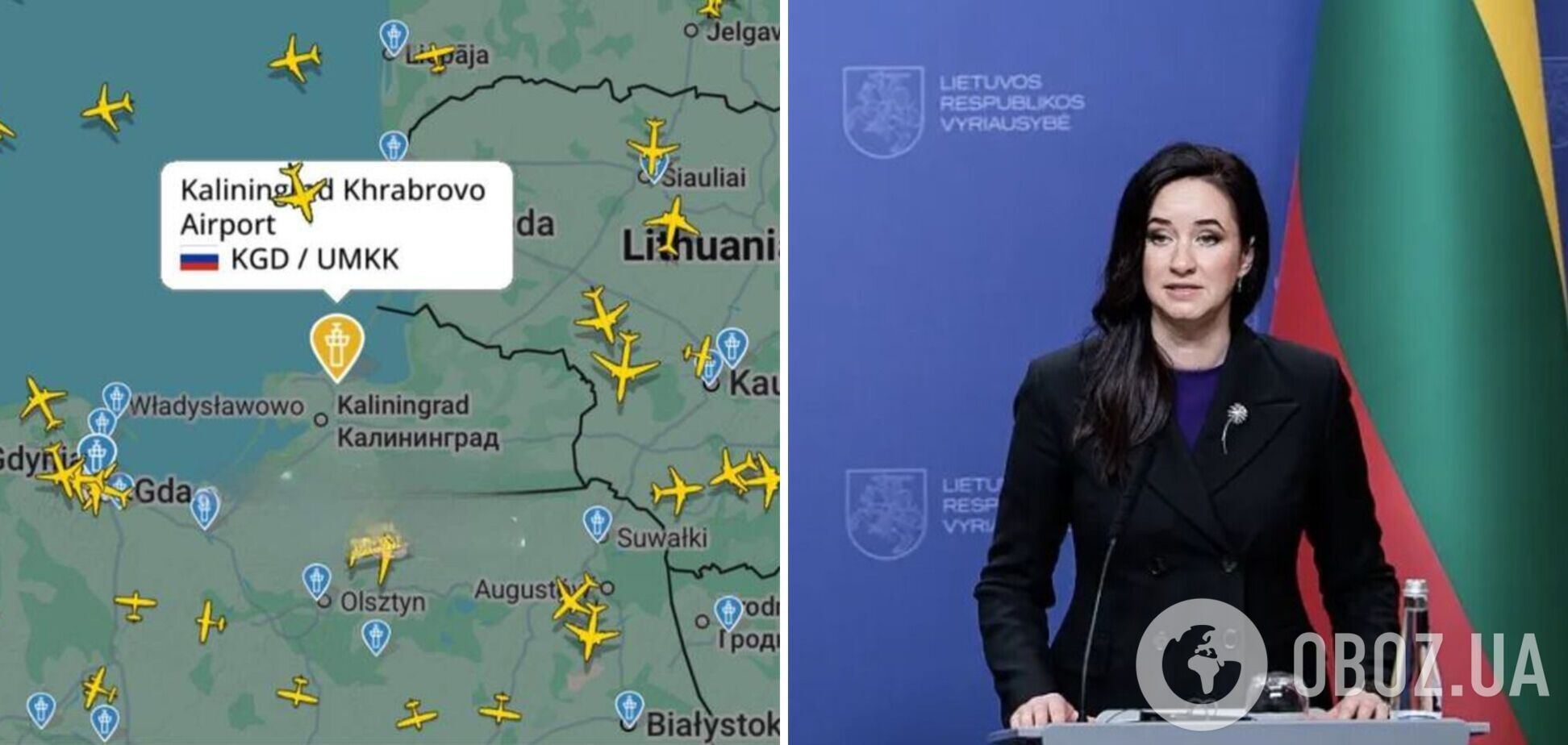 'Україна захищається': прем'єрка Литви відповіла на звинувачення Росії у використанні повітряного простору країн Балтії
