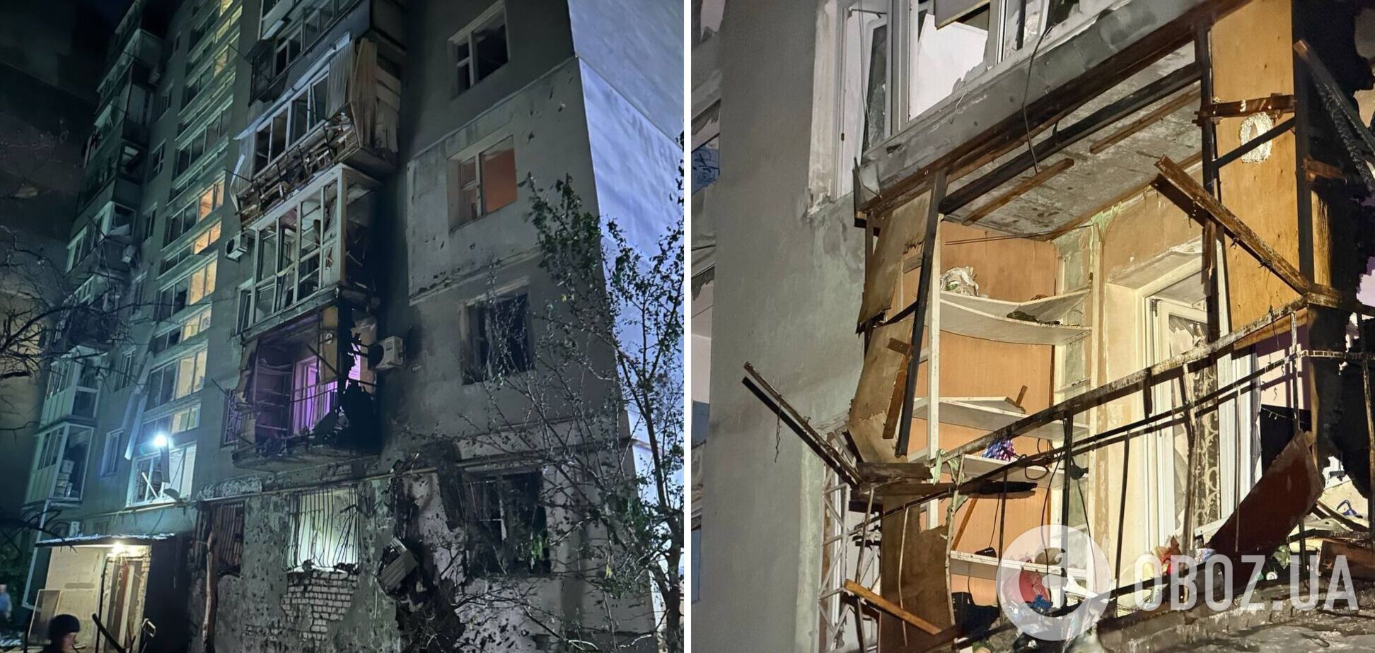 В Одесі дрон влучив у багатоповерхівку: пошкоджені фасад і балкони, є постраждалий. Фото