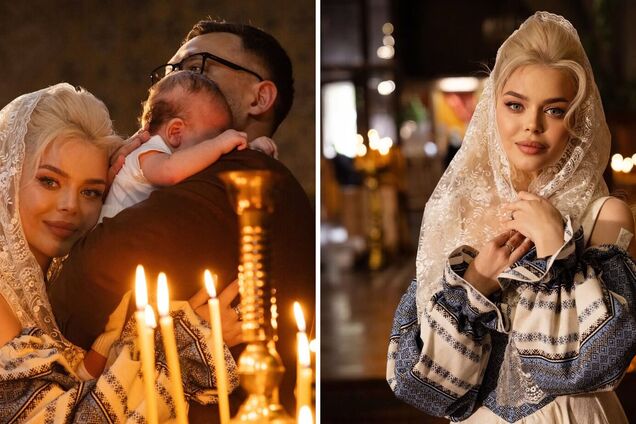 Аліна Гросу похрестила сина та розсекретила відому куму, яка відіграла важливу роль в її карʼєрі. Фото таїнства