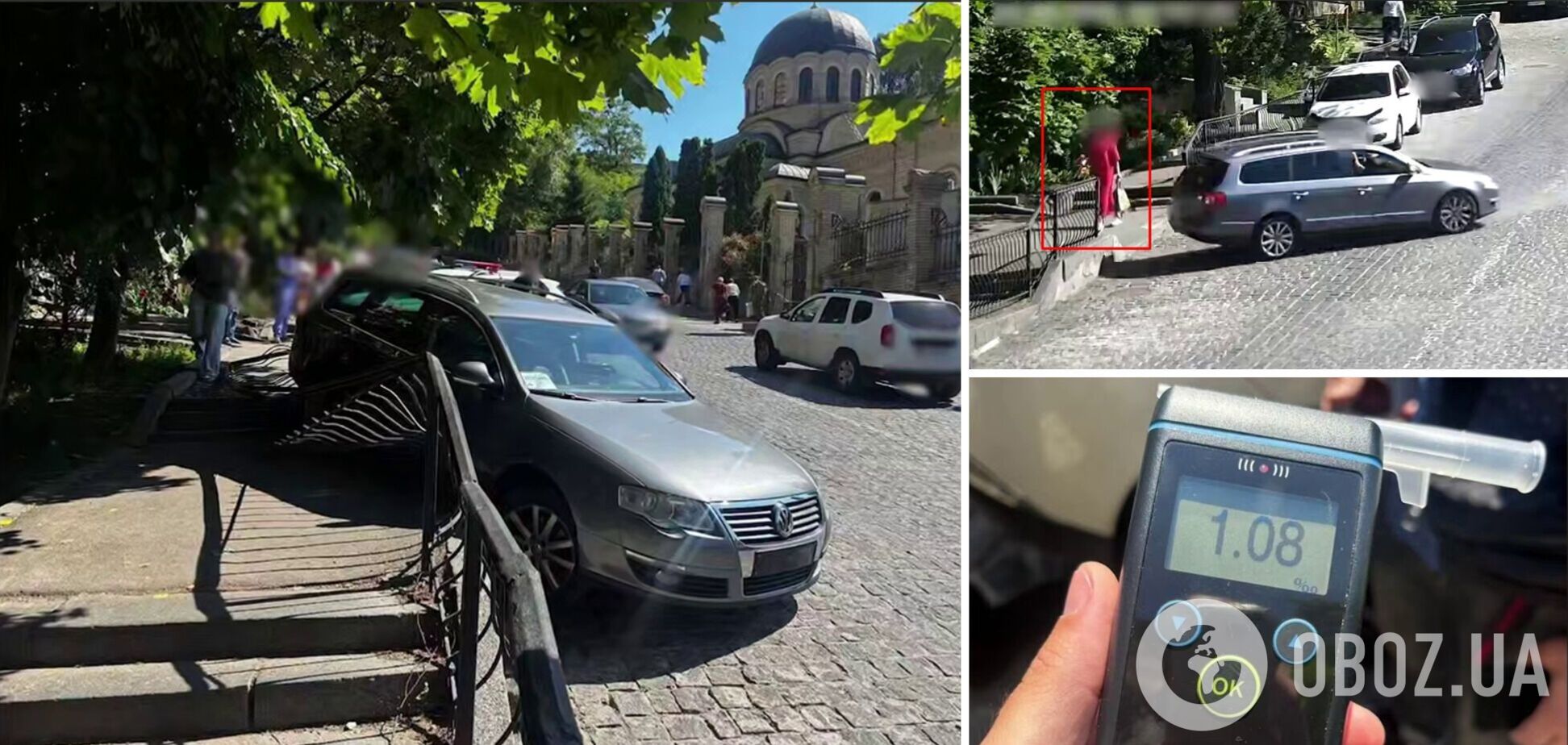 У центрі Києва п’яний водій на швидкості протаранив огорожу та ледь не збив жінку. Відео та подробиці