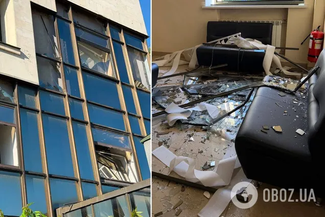 У Києві під час обстрілу РФ було пошкоджено будівлю Вищого антикорупційного суду. Фото