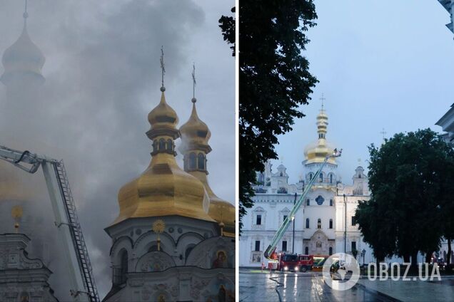 Россия нанесла удар по Успенскому собору Киево-Печерской лавры, произошел пожар: как выглядит храм после атаки. Фото и видео