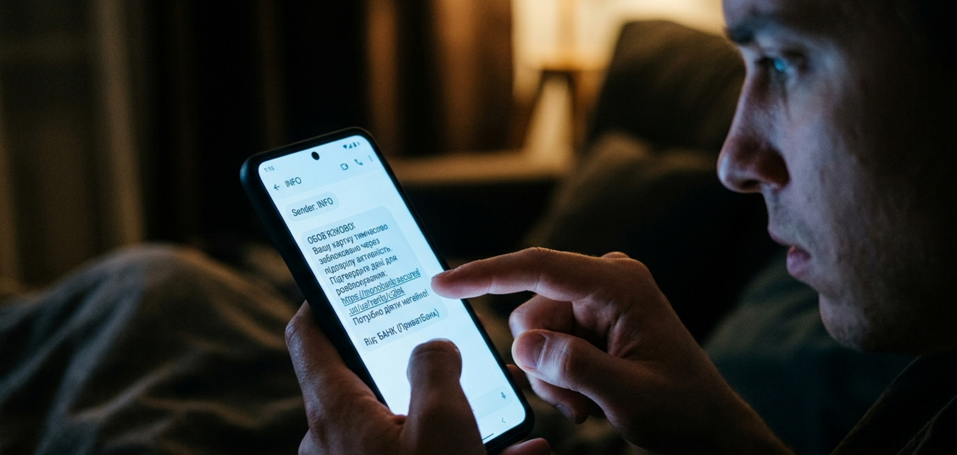 Шахраї розсилають фейкові SMS про блокування картки для крадіжки даних. Ілюстрація