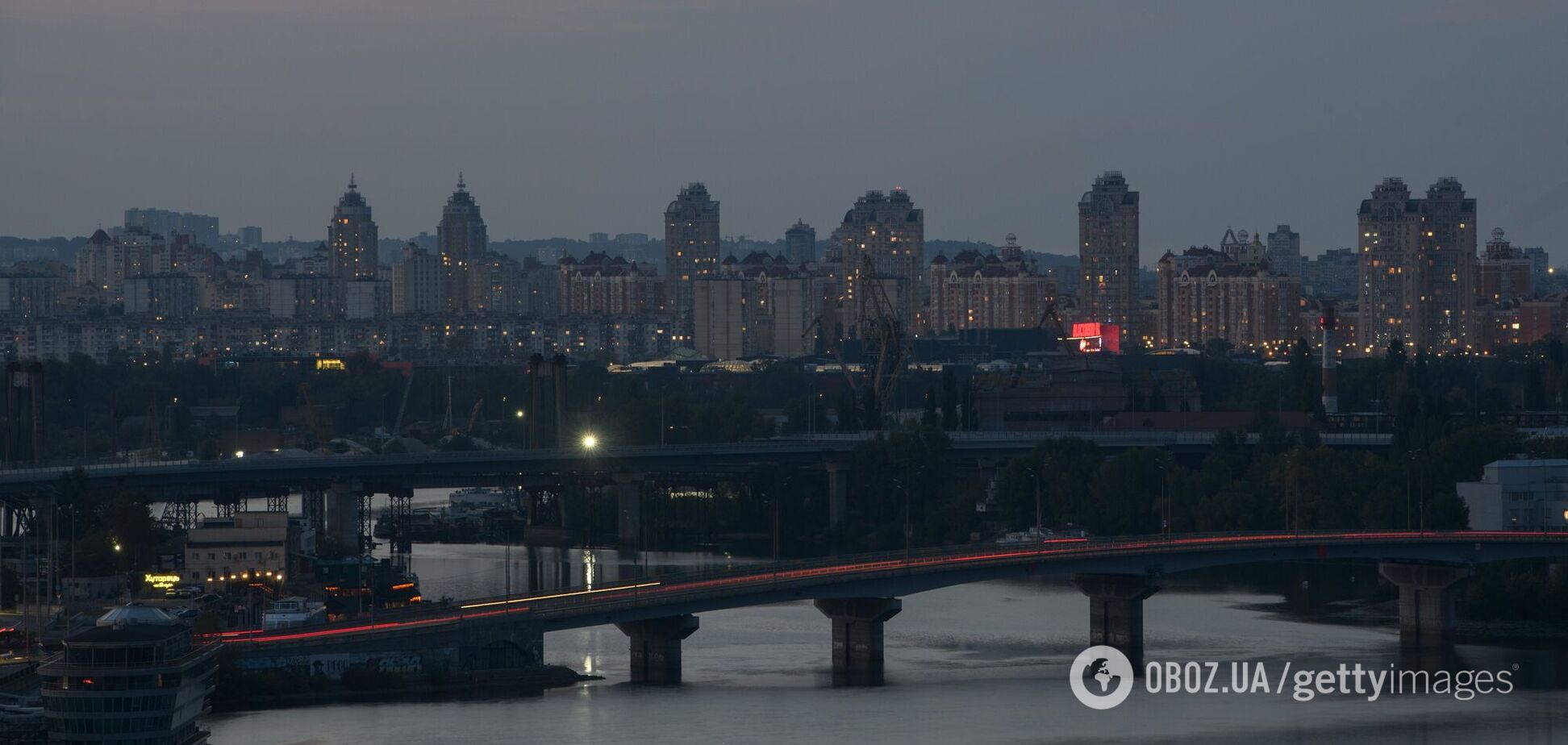 Киев во время отключений электроэнергии. Иллюстрация