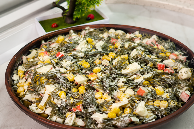 Какой вкусный салат приготовить из морской капусты: заправляется майонезом