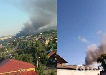 Під ударом був завод: у Бєлгородській області після вибухів сталась пожежа, піднявся дим. Фото і відео