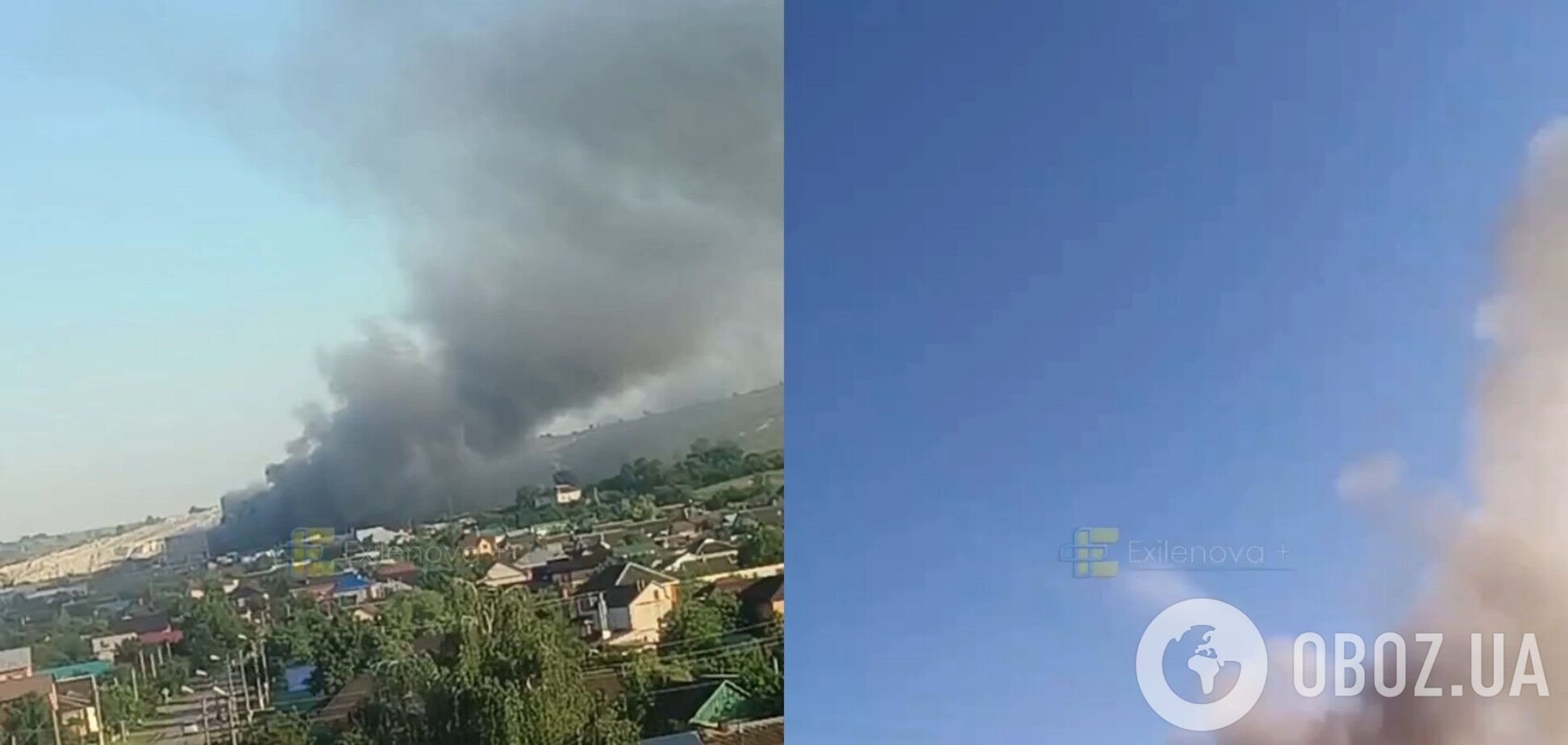 Под ударом был завод: в Белгородской области после взрывов произошел пожар, поднялся дым. Фото и видео