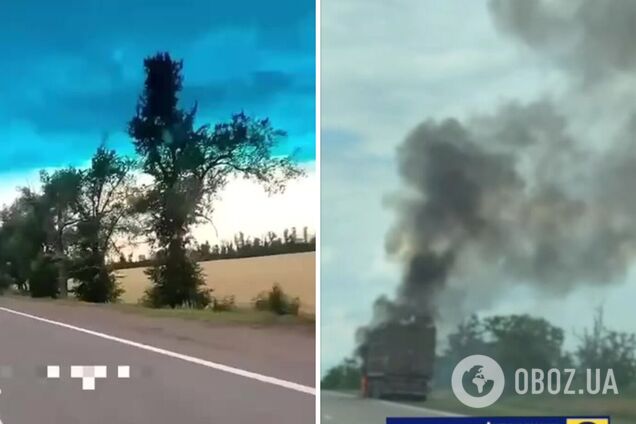 'Сухопутний коридор смерті': з'явились кадри, як на трасах навколо Маріуполя палає техніка окупантів. Відео