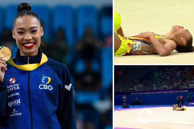 Упала на ковер. Знаменитой бразильской гимнастке-чемпионке стало плохо во время выступления. Момент попал в трансляцию