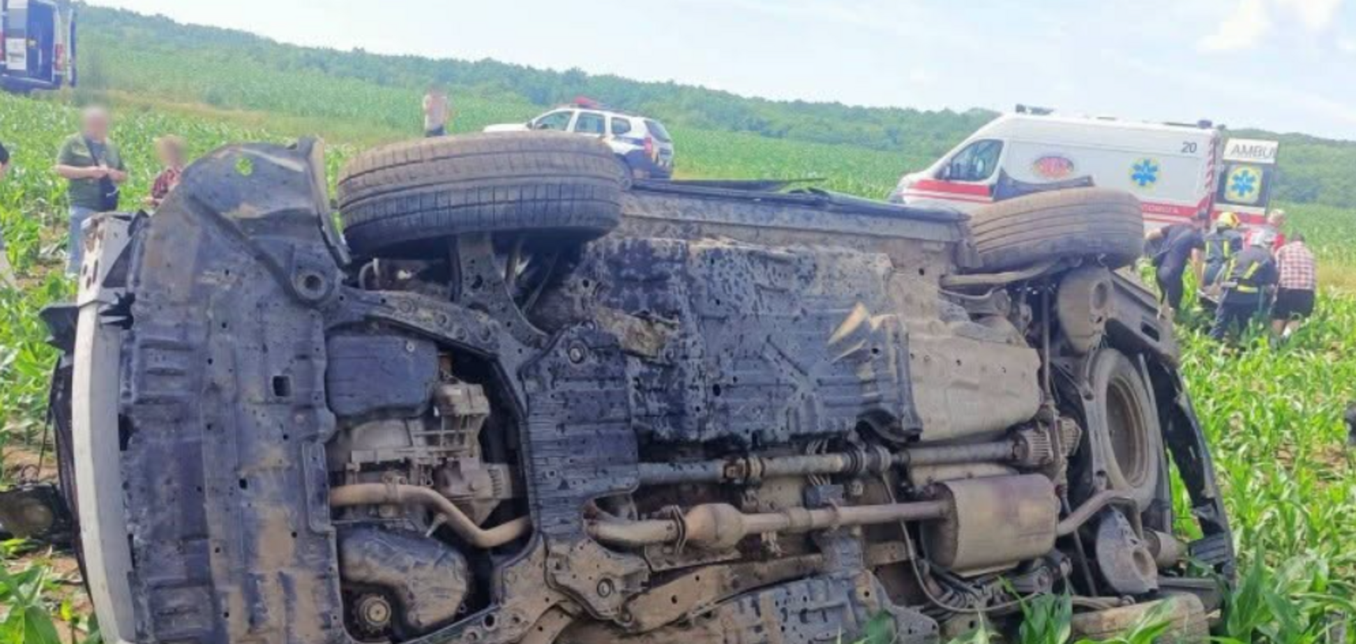 В Винницкой области автомобиль съехал с дороги в поле и перевернулся: погибли два человека. Фото
