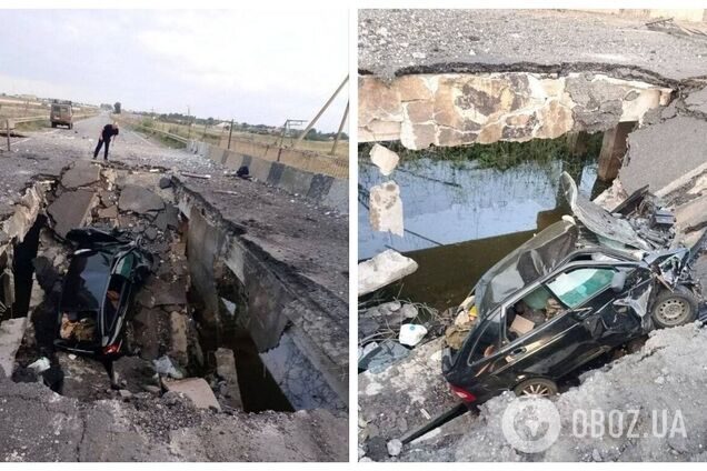Важный логистический путь для оккупантов: в результате ударов ВСУ обрушился Генический мост. Фото