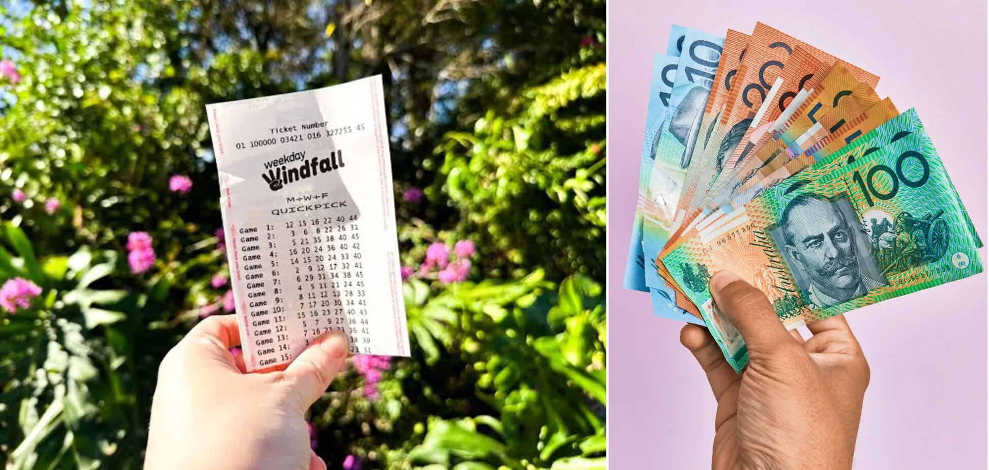 Билет Weekday Windfall, австралийские доллары. Иллюстрация