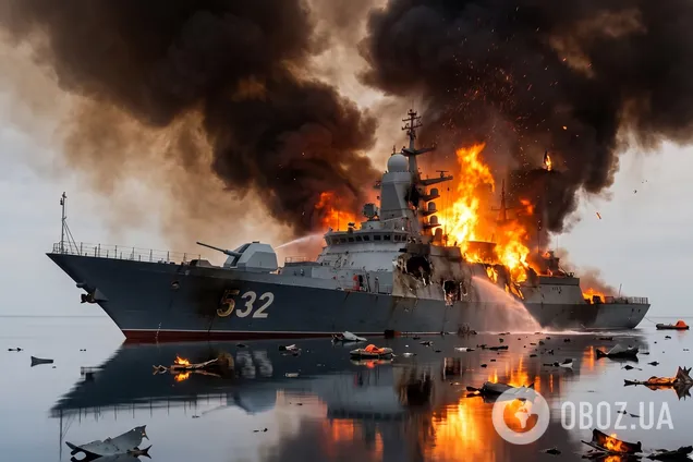 'Бойкий' уражено!' З'явилось відео палаючого корвета Балтійського флоту РФ