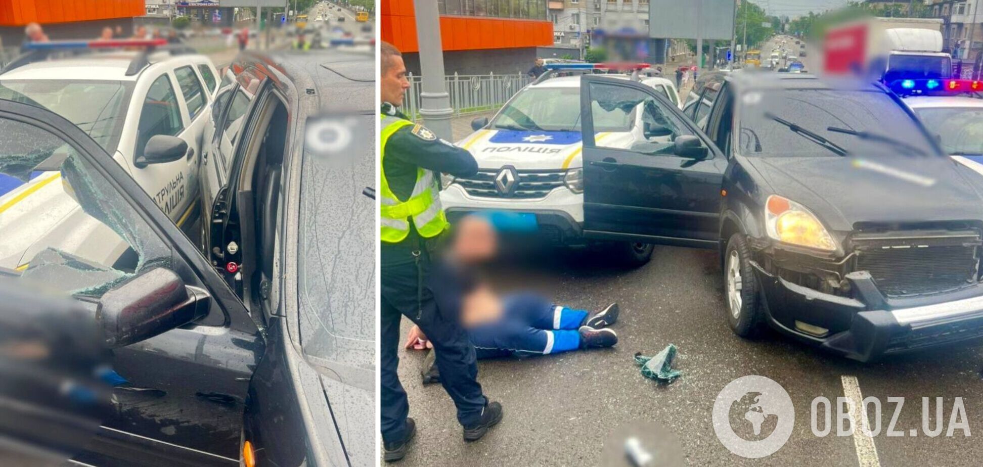 В Киеве пьяный водитель, убегая от полиции, повредил три служебных авто. Подробности и фото