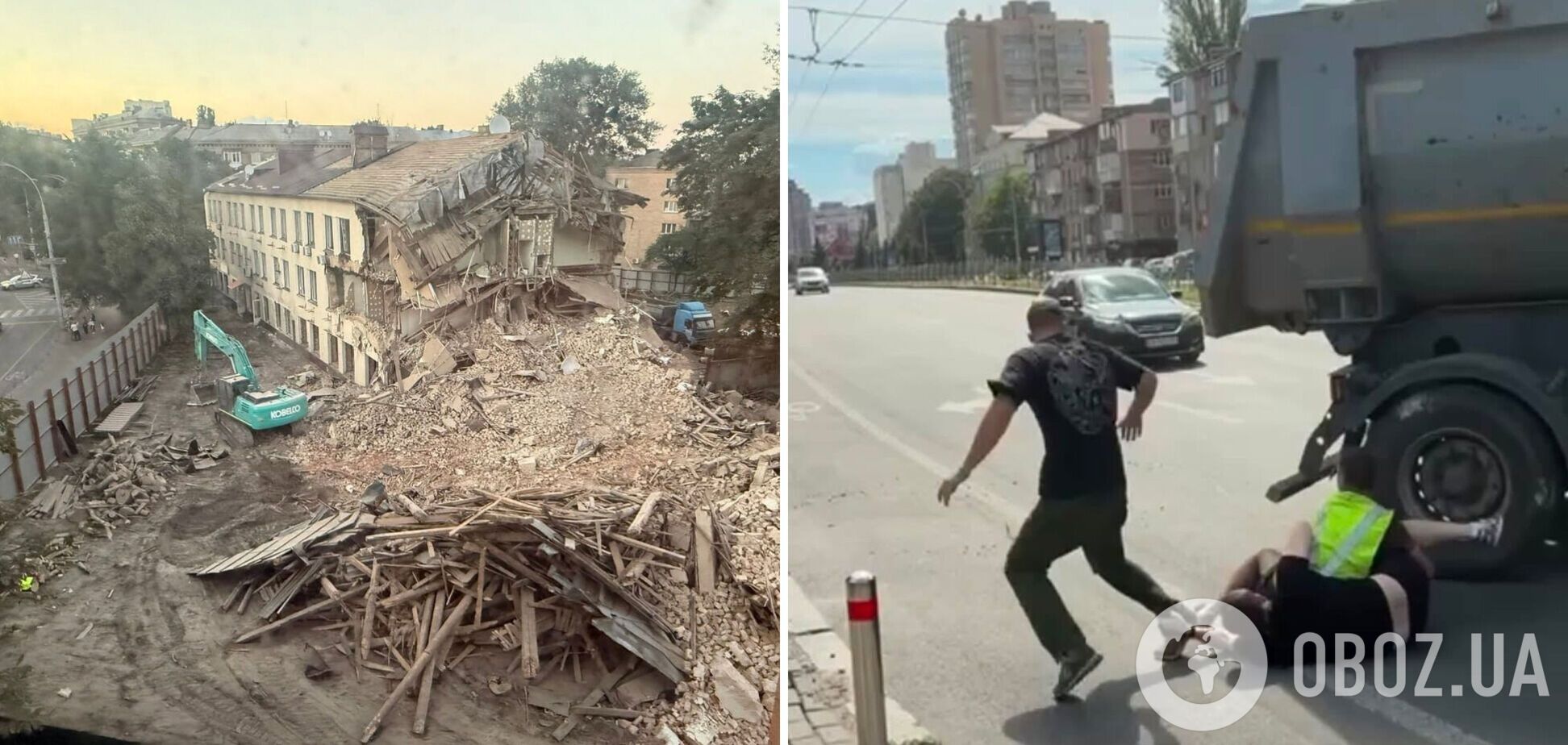 В Киеве неизвестные избили активиста, который пытался защитить от сноса историческое здание училища связи: все подробности. Фото