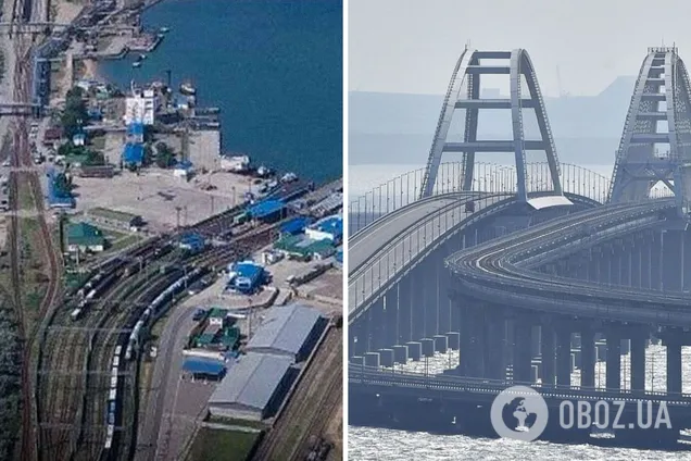 С обеих сторон Керченского моста фиксируются пожары: горят объекты ПВО, порт и железная дорога. Фото